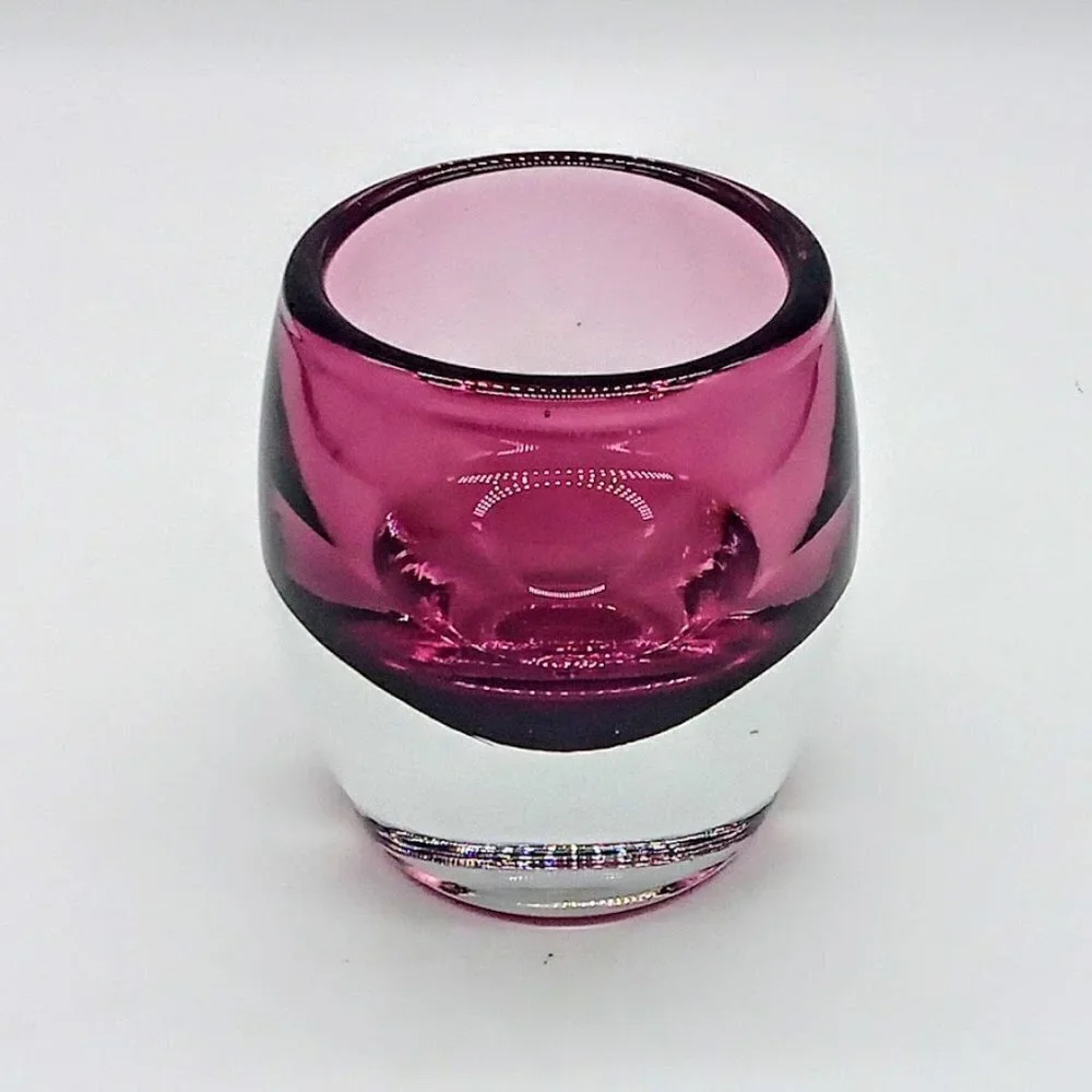 Crate & Barrel Amethyst Diva Glass Votive Candle Holder